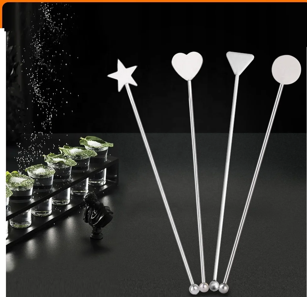 7 Inch Drink Stirrer  Black Coffee Stir Sticks with Round Sign Swizzle Sticks for Cocktails Coffee Chocolate Milk Juices