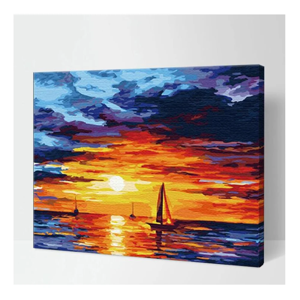 Картина маслом Раскрашивание по номерам восходом солнца печать картина Спальня Декор набор для алмазной живописи взрослых художественные