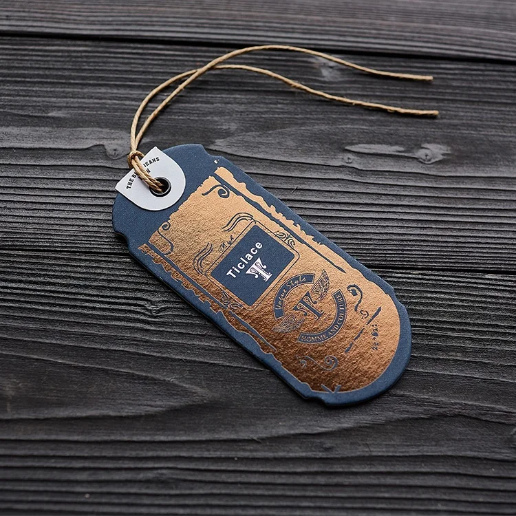 Recycled Custom Luxury Hang Tags With Gold Hot Stamping Luxury Paper Hang Tags For High End Wear Brand Garment Swing Tags