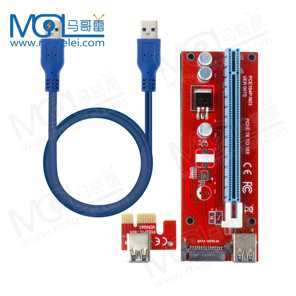 Ver 007S PCI-e 1X до 16X графическая карта Pcie расширения 007s для графического процессора