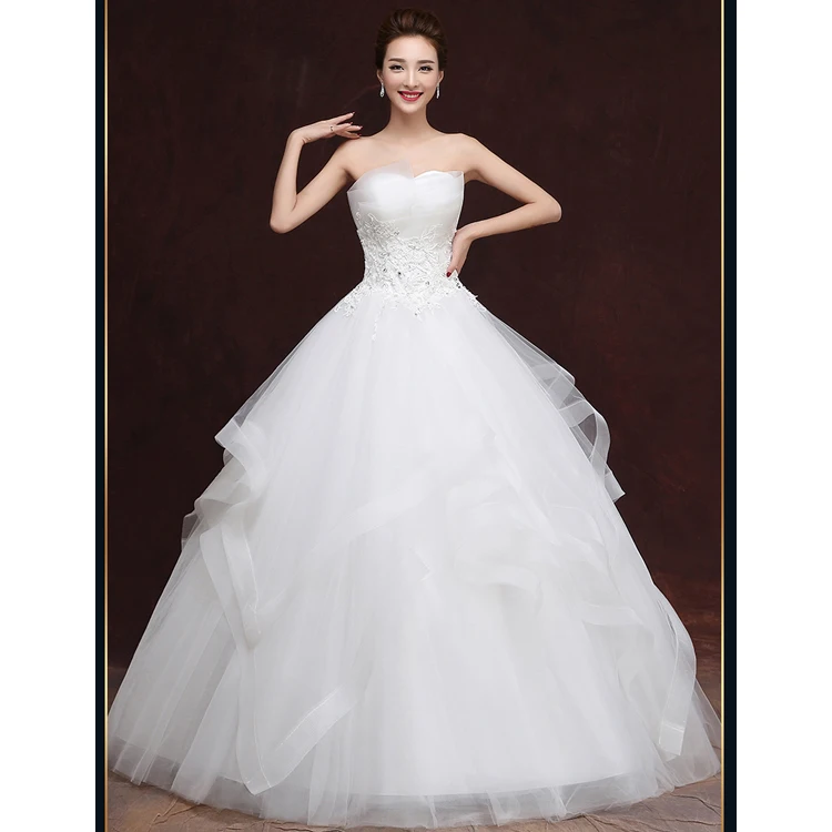 Hot sale popular creative deluxe luxury natural breathable bridal wedding ball dresses