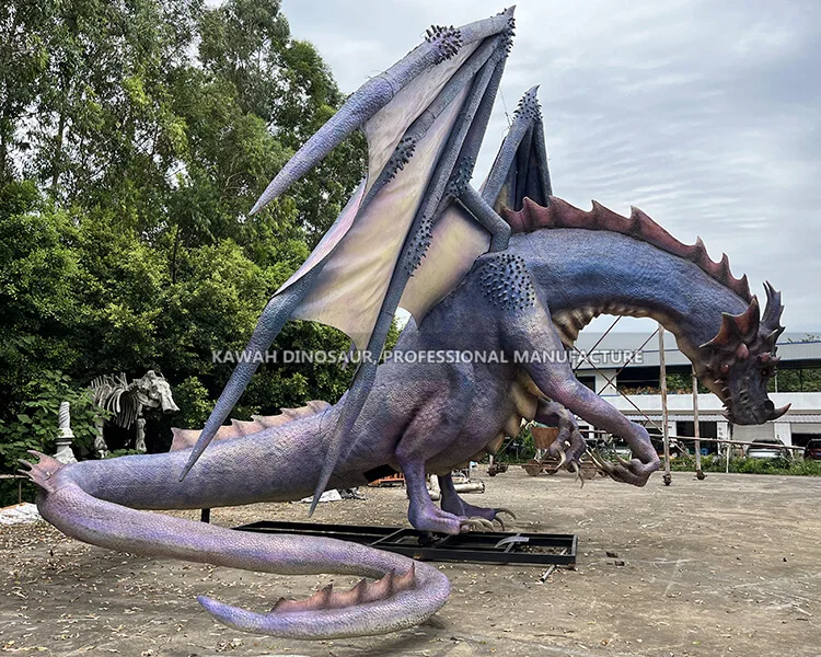 Absolute Giant Dragon Statue Realistic Fiberglass Dragon Model Park Decoration Customized