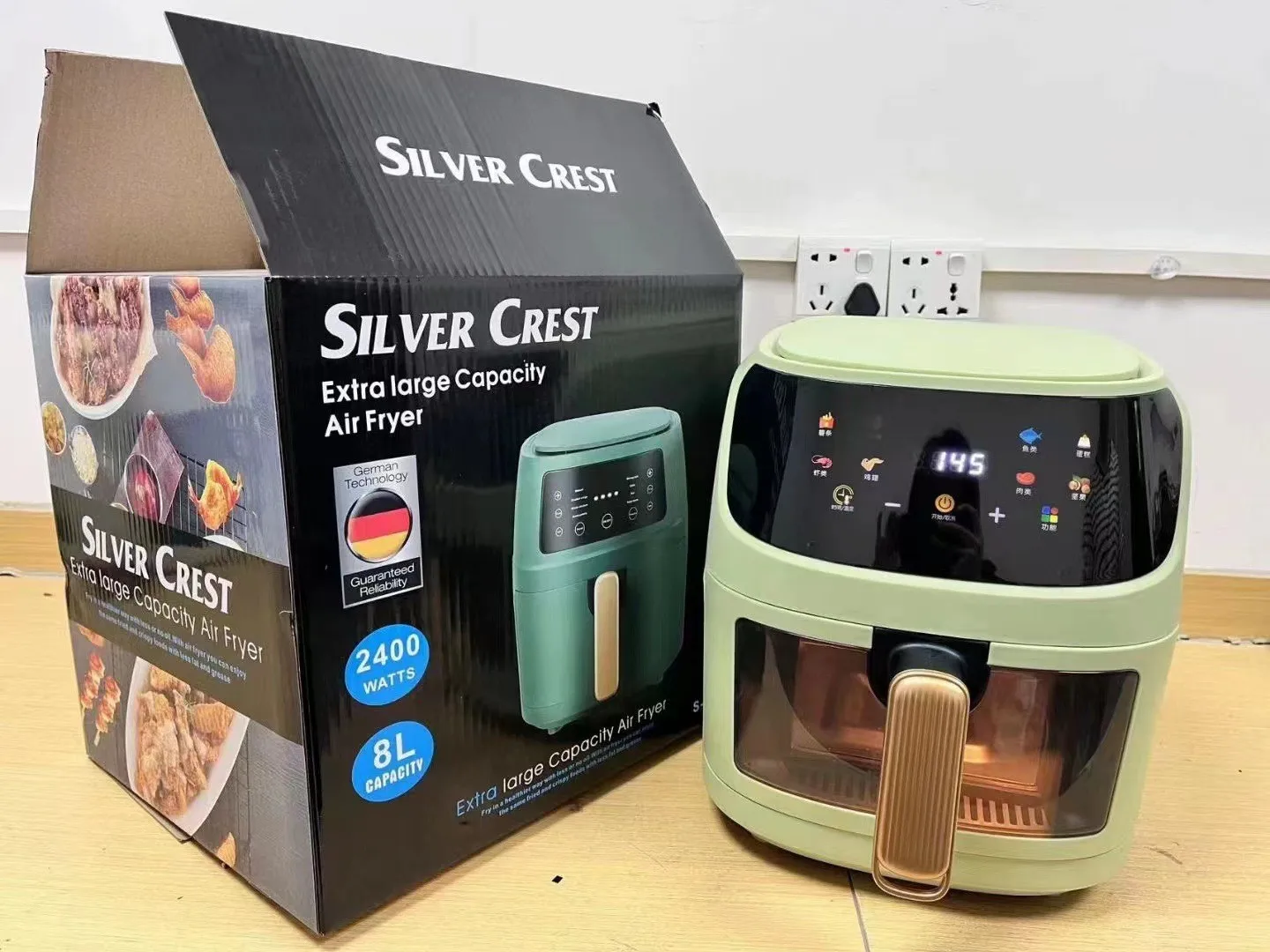 8L 2400W 2023 Smart silver crest Touch Screen Pink Custom Oil Free Electric Deep Fryer Hot silver crest Air Fryer