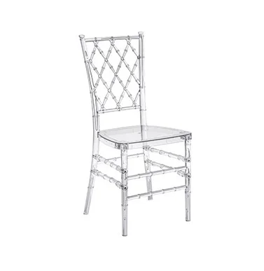 Wholesale Stackable clear resin acrylic chiavari chairs Plastic party banquet wedding chairs for events