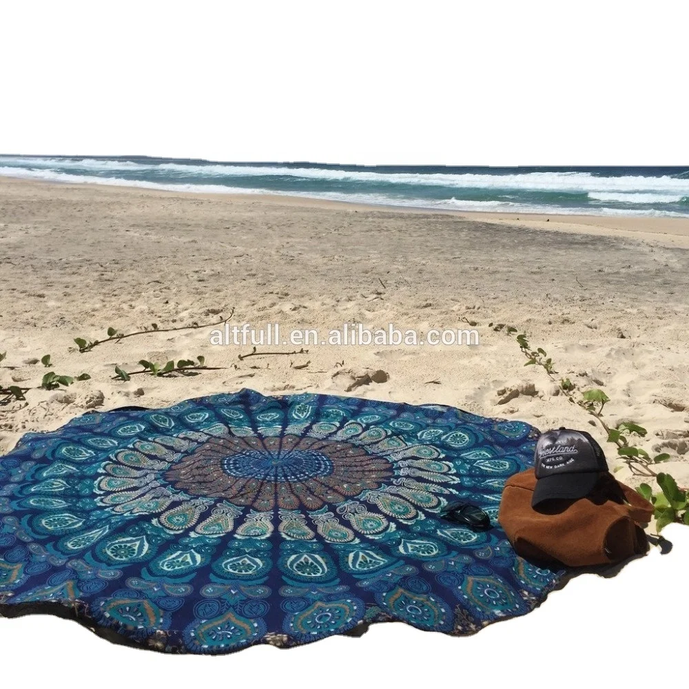 Оптовая продажа, индийская мандала, Круглый круглый пляжный гобелен, хлопковая скатерть в стиле хиппи, бохо, цыганская скатерть, пляжное полотенце, круглый коврик для йоги
