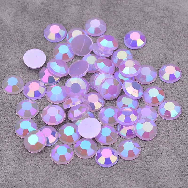 Wholesale 6 7 8 mm Jelly Rose AB Crystal Rhinestone Flat Back Round Crystal Stones Beads for Decoration