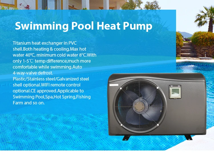 13-25KW R32 Inverter Wifi Swimming Pool Water Heater Heat Pump For Outdoor And Indoor Pompe De Chaleur De Piscine