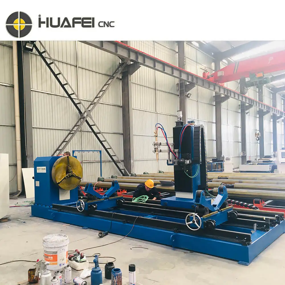 HUAFEI Cnc 5 Aixs Pipe Tube Intersecting Line Plasma Cutting Machine