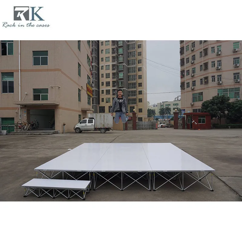white wedding stage 4ft*4ft Customized Easy install light weight Smart stage with white skirt