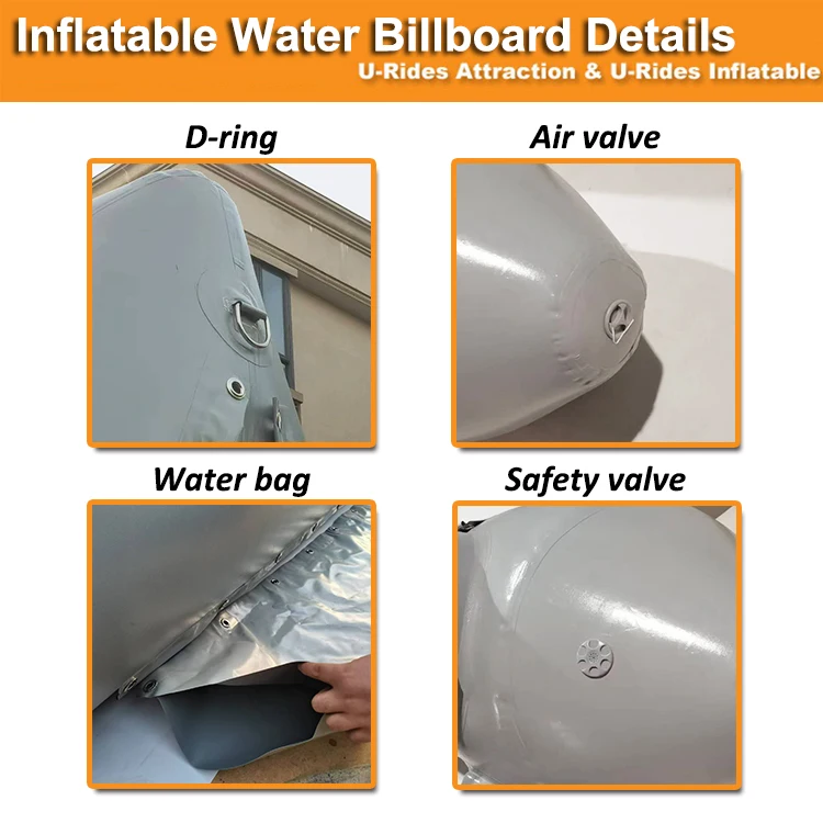 Outdoor stand mobile display 7m airtight billboard frame Inflatable water billboard for pool lake sea advertising