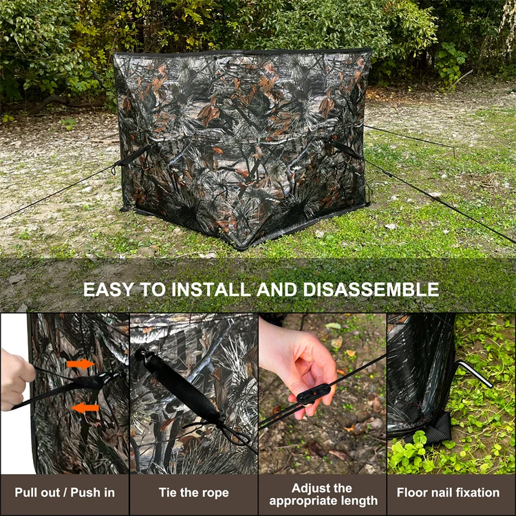 Mydays Outdoor Sturdy Detachable and Easy to Install  Three-Panel Low-Noise Deer Hunting Ground Blind with Carry Bag