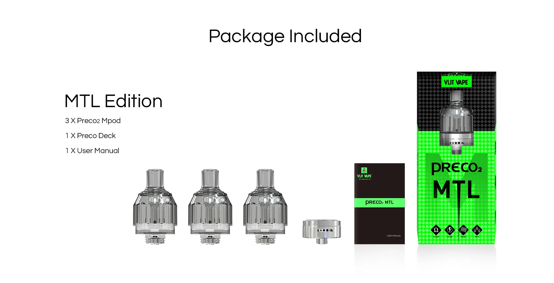 
2019 new products Preco 2 MTL disposable mouth-to-lung tank mesh coil airflow control system vape tank good performance 