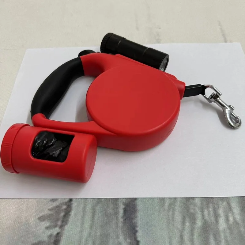 USA Warehouse Multifunctional Automatic Flexible Tractor Rope With Garbage Bag Portable Dog Traction Rope In Stock