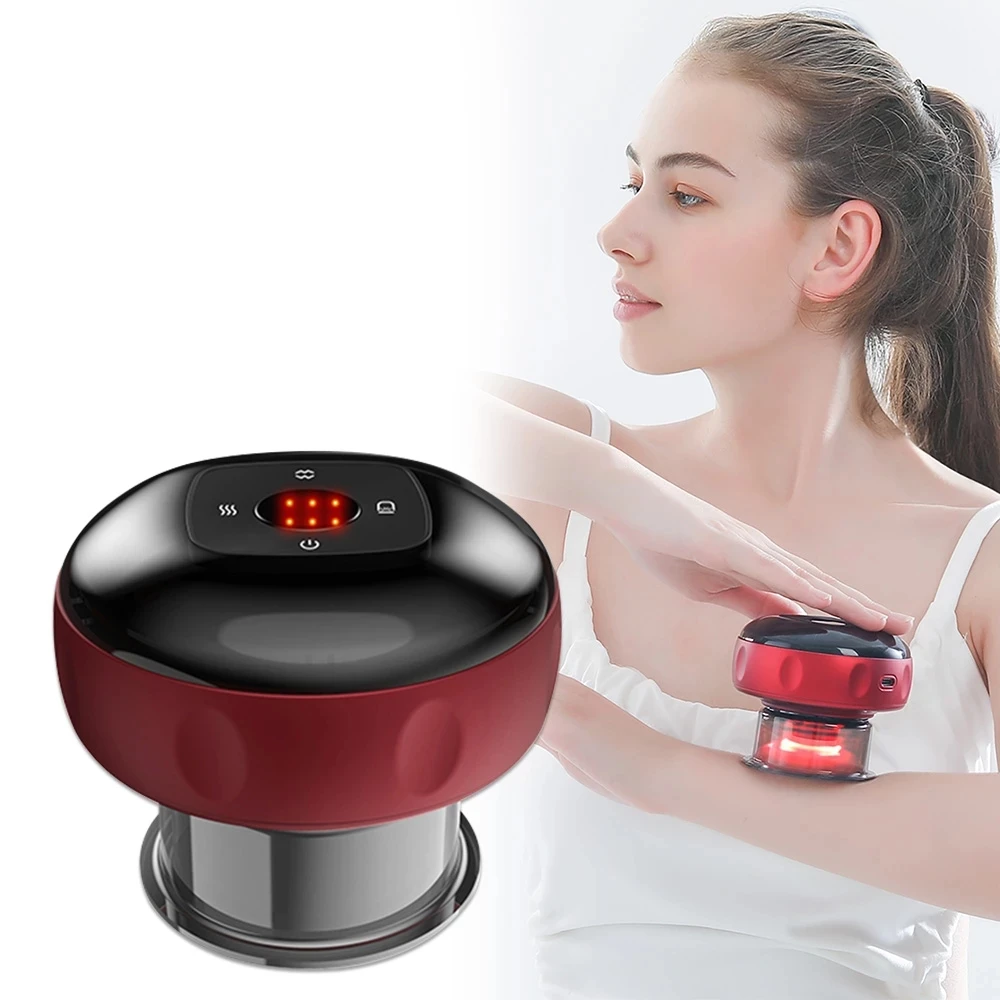 12 Gear Electric Vacuum Massager Body Suction Cup Vacuum Cupping LCD Display Guasha Scraping Fast Heating Fat Burner Slimming