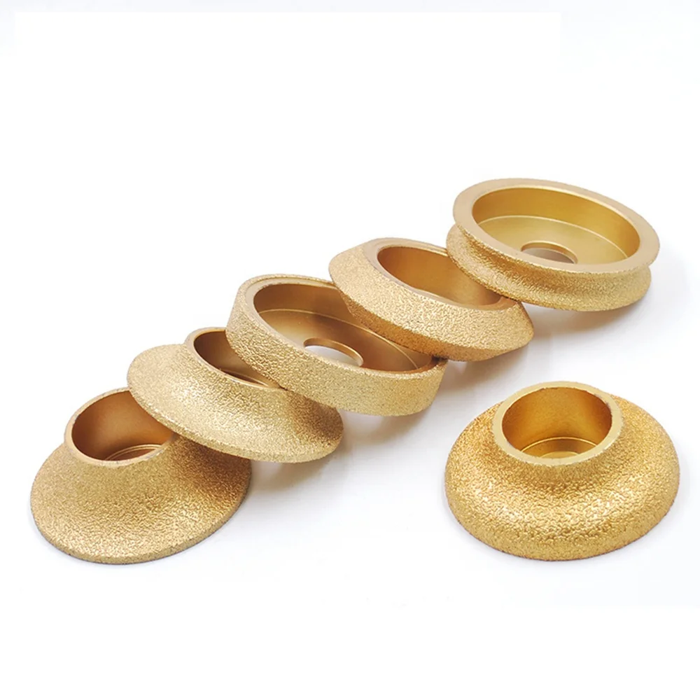 Stone Edging Polishing Wheels Vacuum Brazed Diamond Cup Wheels Marble Granite Grinding Wheel