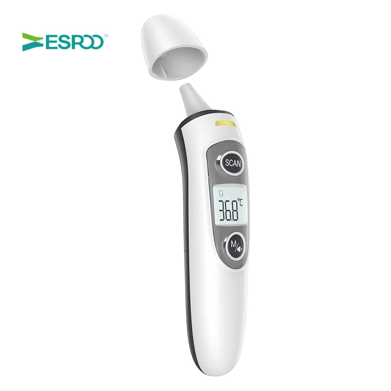 Thermometer Inframerah Bayi, Thermometer IR 510K Digital untuk Telinga dan Dahi