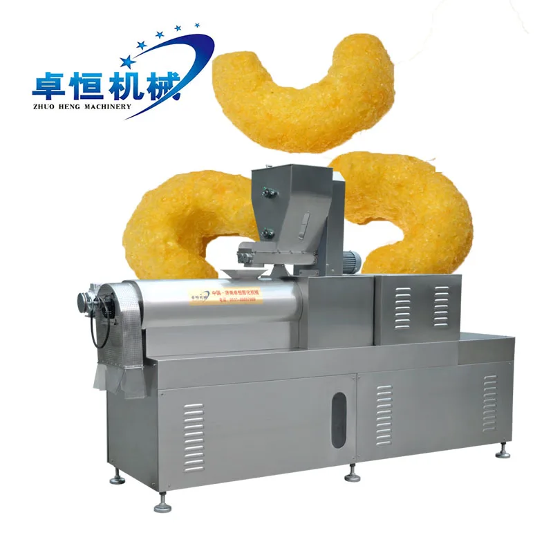 Zhuoheng Factory Automatic Cheese ball/Corn puffed rice puffing snack food extruder making machine