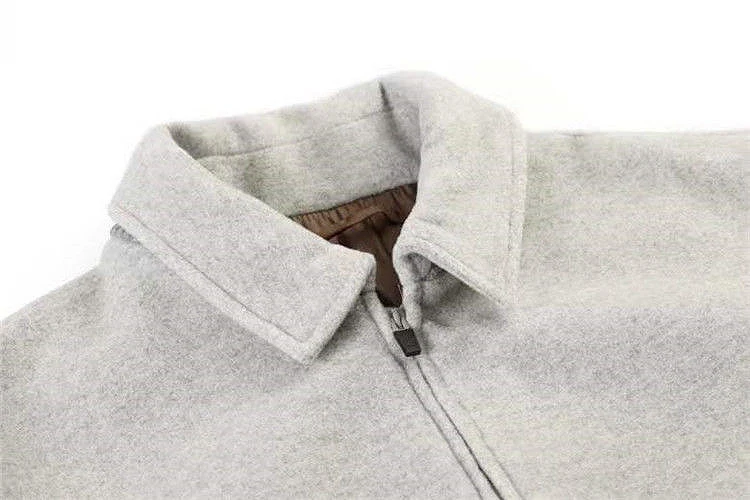 Mens Casual Blend Woolen Bomber Jacket Classical High Quality Coaches Jacket