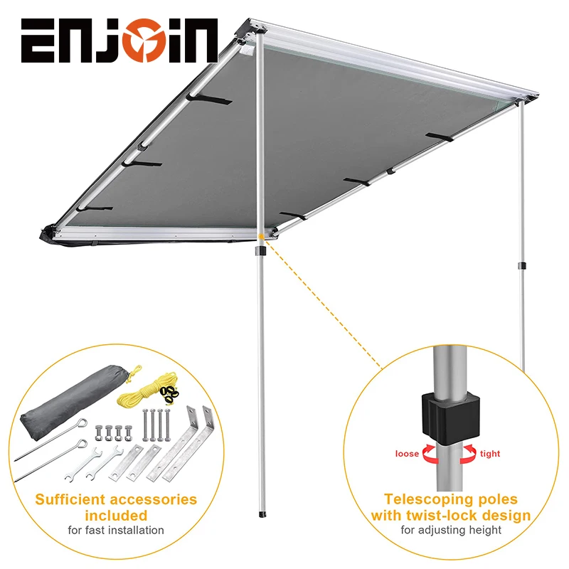 ENJOIN High Quality SUV Customized Retractable Camping RooftopTent Car Roof Side Awning For Camping