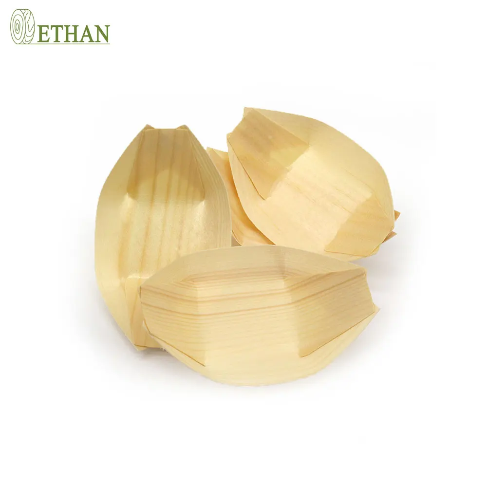 Factory Direct Wholesale Disposable Green Wooden Sushi Boat Tray