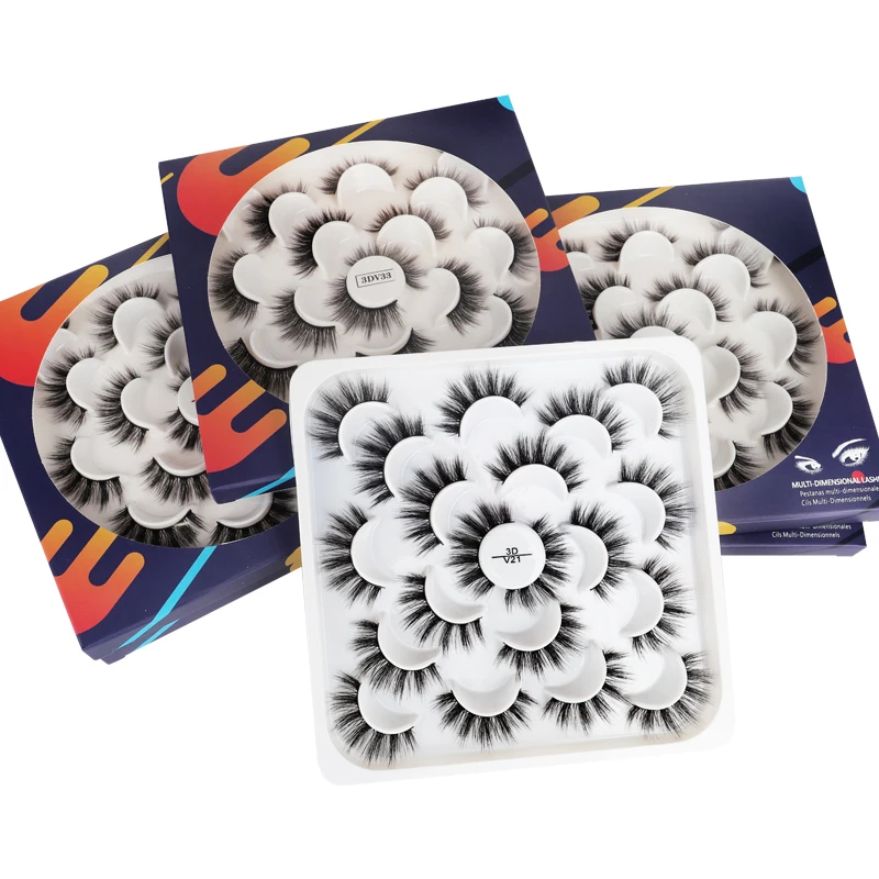 Premade Fans 3D 4D 5D 6D 8D Russian Volume Lashes Russian Eyelash Extension  Korean Black Cotton 10 pairs of lotus fake eyelashe