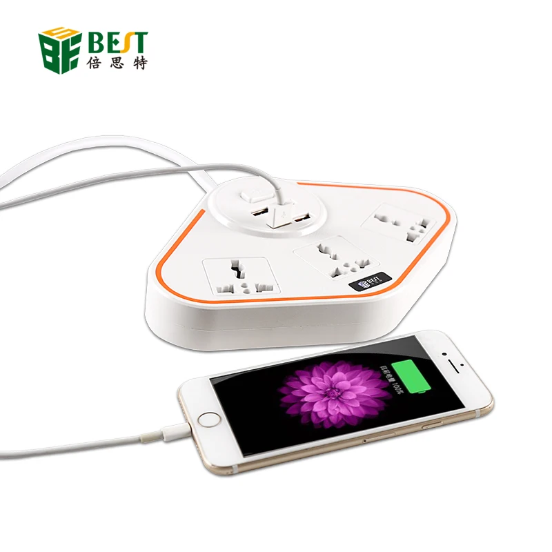 BST-07 smart power strip With 4 USB Extension Socket Plug Multifunctional Fast Charging Power Strip 10A 250V 2500W
