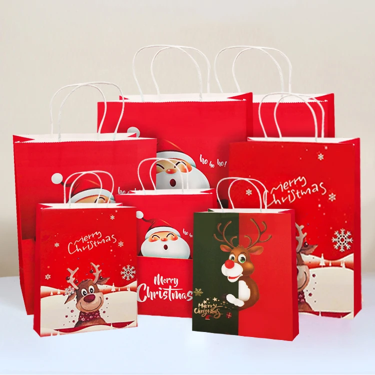 small kids christmas paper gift bags christmas gift small paper bag 2020
