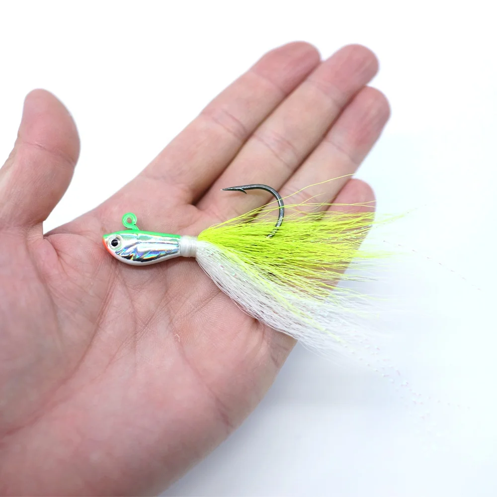 SEASKY 1oz Bucktail Metal Lure Lead Heads Sinking Crappie Freshwater Casting Fishing  28g Jig Head Hook