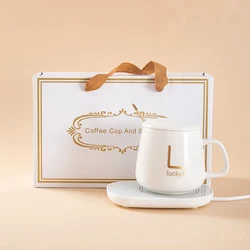 Electric Mug Warmer Coffee Cup Set Auto Shut Off Coffee Cup With Lid Sublimation Mug Warmer With Gift Box  Dropshipping