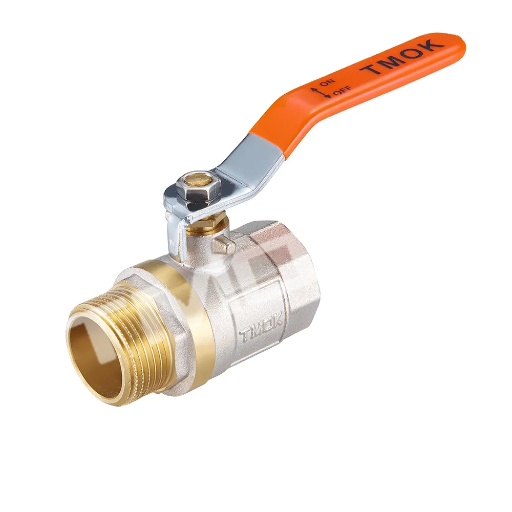 Factory Stock brass ball valve price TMOK Brand Size 1/2' to 1' BSP Thread Iron handles with pvc credit insurance support