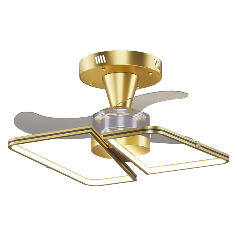 2022 New diameter 60CM luxury bedroom ceiling fan light living room plastic leaf super quiet fan light