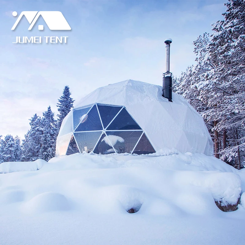 Russia Outdoor Winter Camping Luxury Hotel Glamping Tent With Bathroom