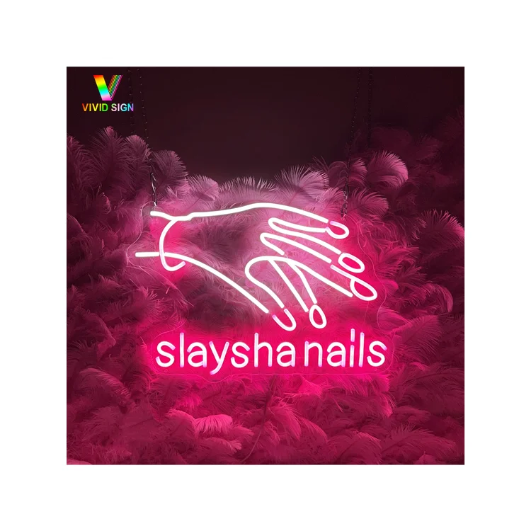 Advertising beauty room used wholesale Oem neon light sign bracket light flexible led Custom nail neon sign