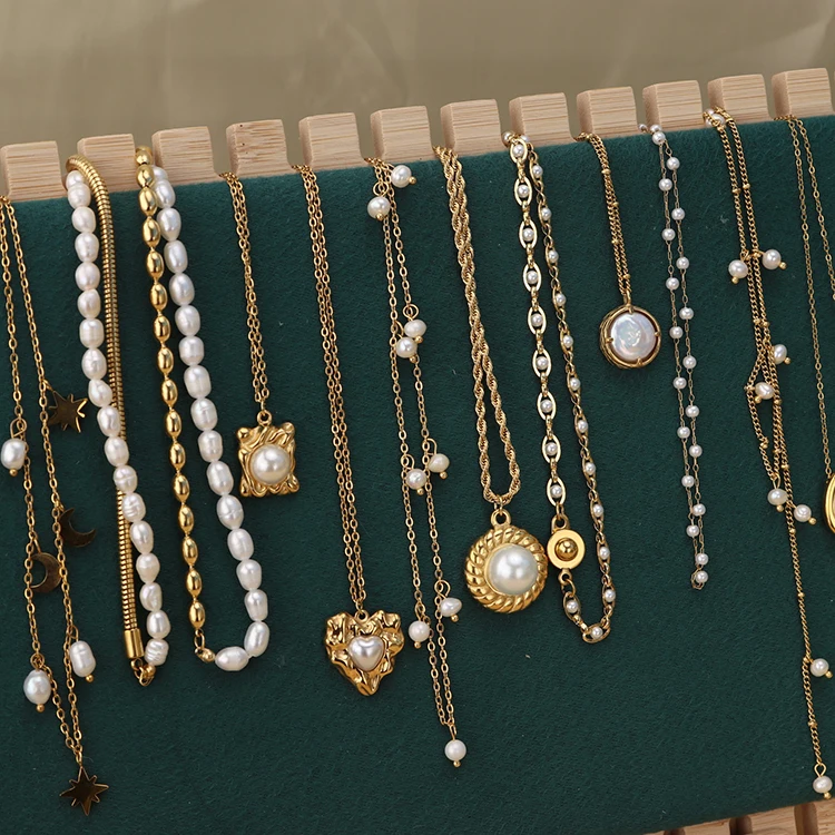 Stainless steel 18k gold jewelry en gros bijou de mode en collier acier inoxydable 2024 plaqu or bijoux femme necklace