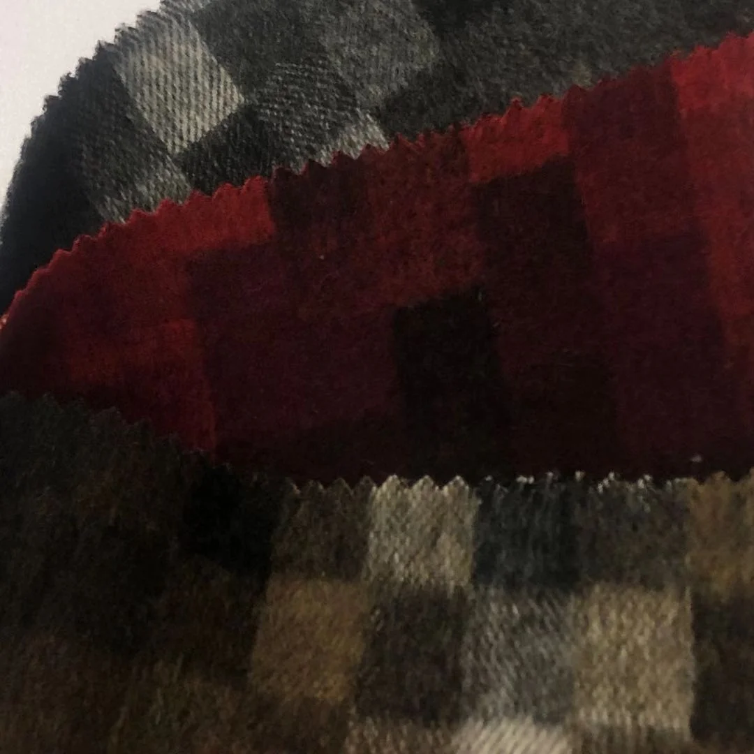 550-600g/m 400gsm  30%Wool Woolen Cloth Fabric the Gradient Lattice  Single Sided Wool Fabric Coats