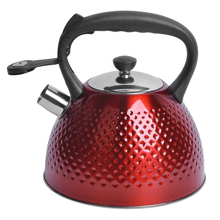 Teapot With Wooden Handle Painting Hot Water Tea Pot Stainless Steel Water Kettle Tea Kettle Whistling Kettle For Home