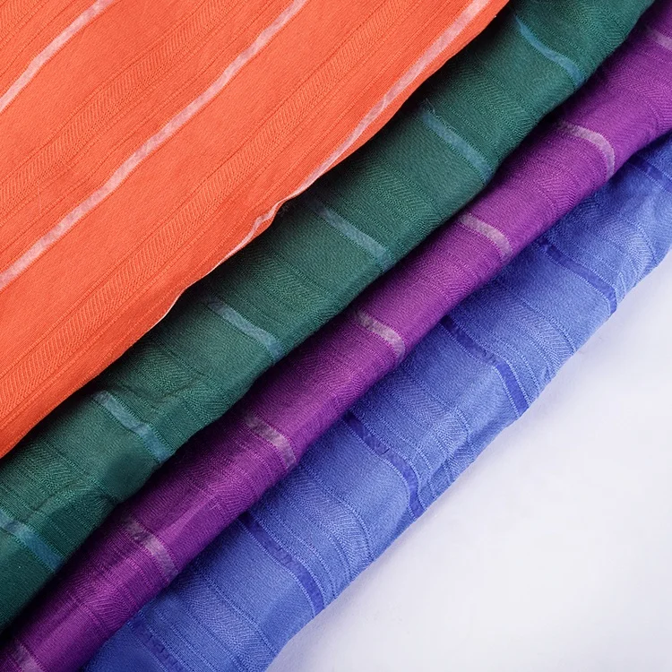 New Design Wholesale Custom Stripes Design Light Weight Nylon Cotton NR Woven Jacquard Fabric for Coats