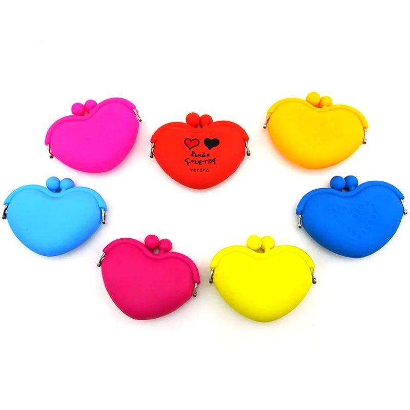 OEM Simple Blank Waterproof Change Wallet Kids Clasp Pouch Heart Coin Purse