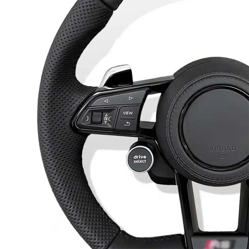 Для Audi R8 Двухкнопочный спортивный руль из углеродного волокна + светодиодный полностью Кожаный для A7 A8 S8 RS