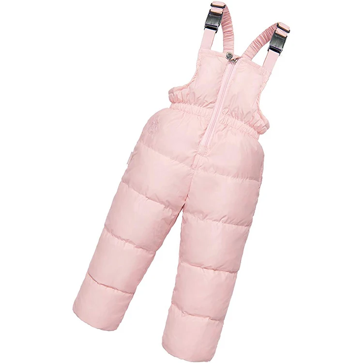 
Hooded Duck Down Girls Winter Kids Pink Ski Suit 