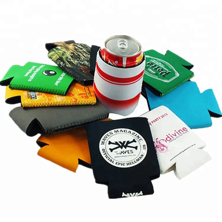 Reusable Oem Neoprene Sublimation Slim Can Stubby Holder Cooler Sleeve Beer Drink Coffee Cup Bottle Sleeve With Printed Logo