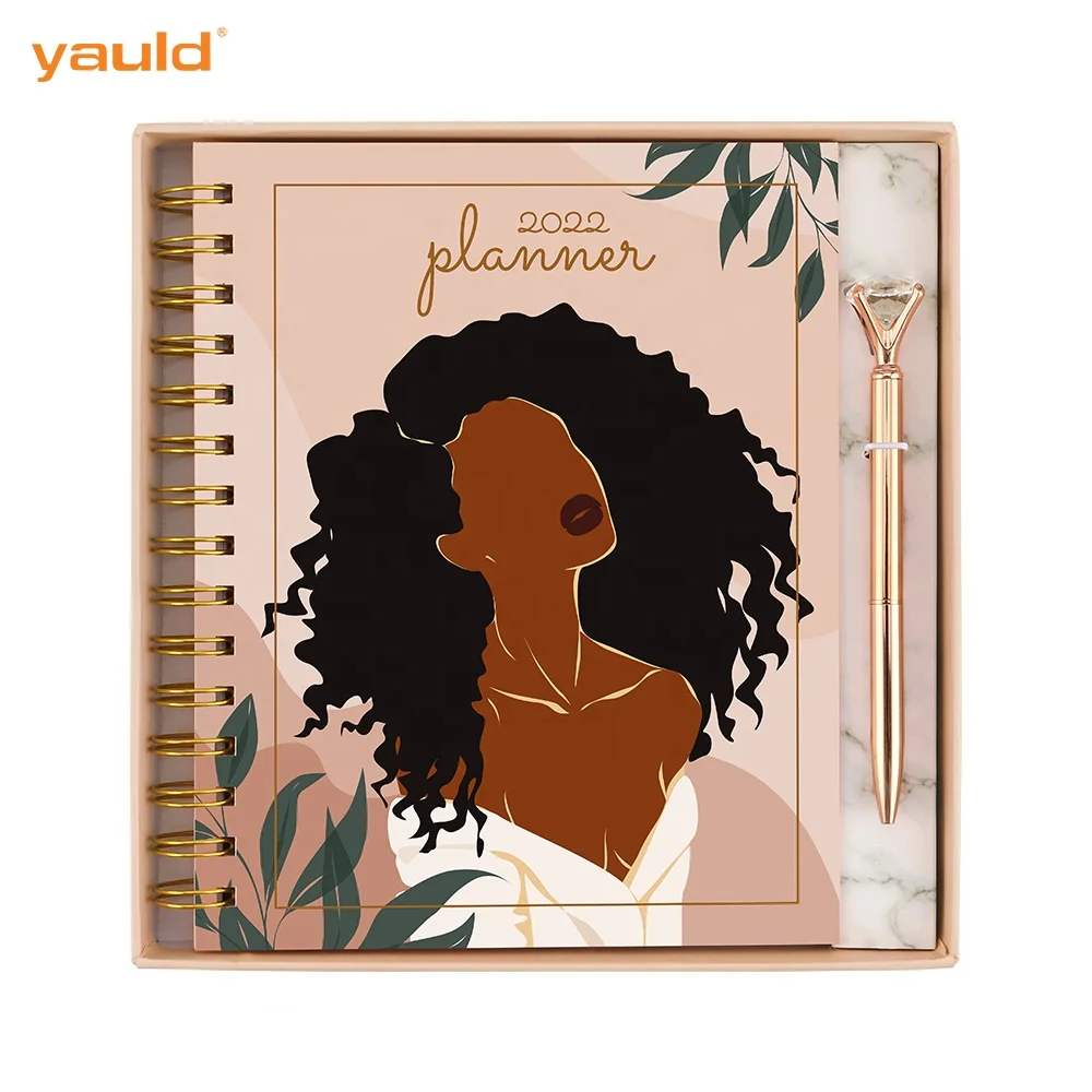 Wholesale Custom Printing Personalized A4 A5 Hardcover Spiral 2022 Yearly Weekly Daily Planners Organizer and Journal Notebooks
