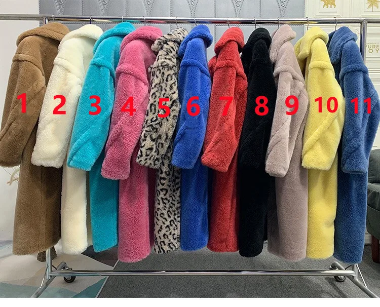 Wholesale Custom Oversize Teddy Bear Fur Coat Women Sheep Shearling Jacket Plus Size Long Teddy Coat Women
