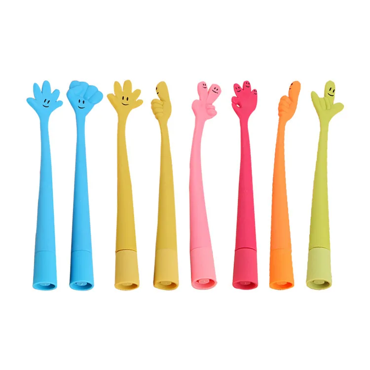 Cheap cute pens  finger shape plastic ball pen for Children finger shape plastic ball pen