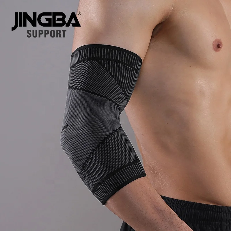 JINGBA Wholesale Elastic Knitted Tennis Arm Sleeve Compression Elbow Support Reduce Joint Pain During Any Activity