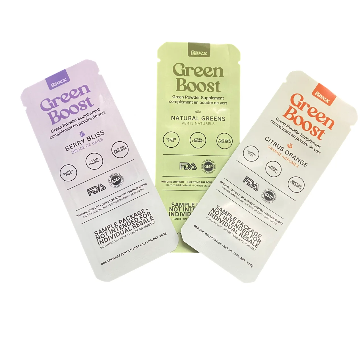 Three Side Seal Sample Packet Packaging Custom Aluminum Foil Small White Purple Sachet Pouch For Cosmetic Plastic Bag