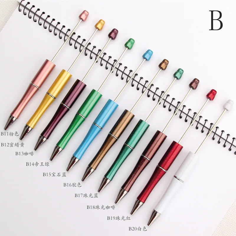 Hot Selling Ballpoint Pen Decorative Bead pen Gift Beaded DIY Plastic Ball Pen Ready to ship