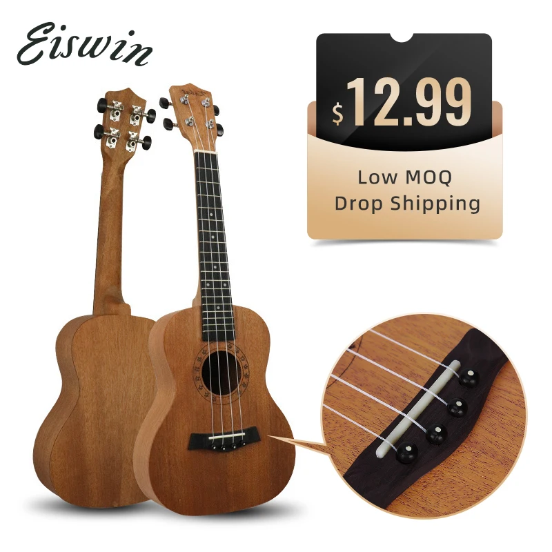 Factory Cheap Price Concert Ukulele 23 inch Mahogany All Solid Wood Body China Ukulele Custom  OEM ODM 4 String Ukulele For Sale