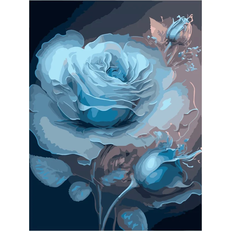 New Design Painting By Numbers DIY Blue Rose  Painting On Canvas Landscape Paintings And Wall Arts For Home Decor Wall Arts
