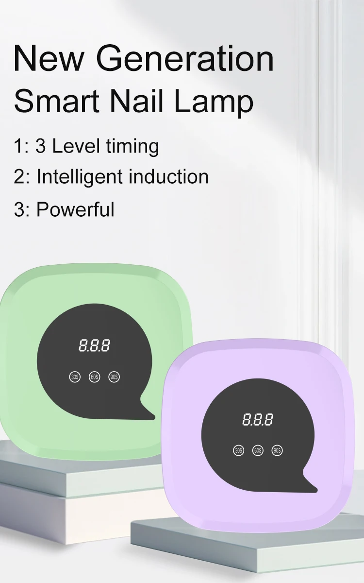 CE approved High Power Purple Color UV Nail Lamp Led Gel Dryer Salon Manicure Lamp  with Smart Timer